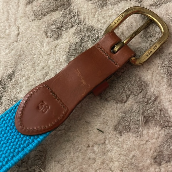 Tropical Bird Ribbon & leather brass buckle belt size 38 - Picture 5 of 9